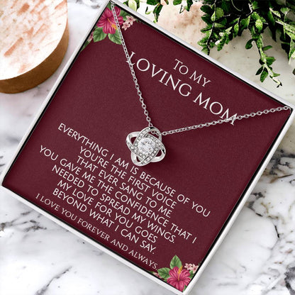 To My Loving Mom Necklace Love Knot Necklace