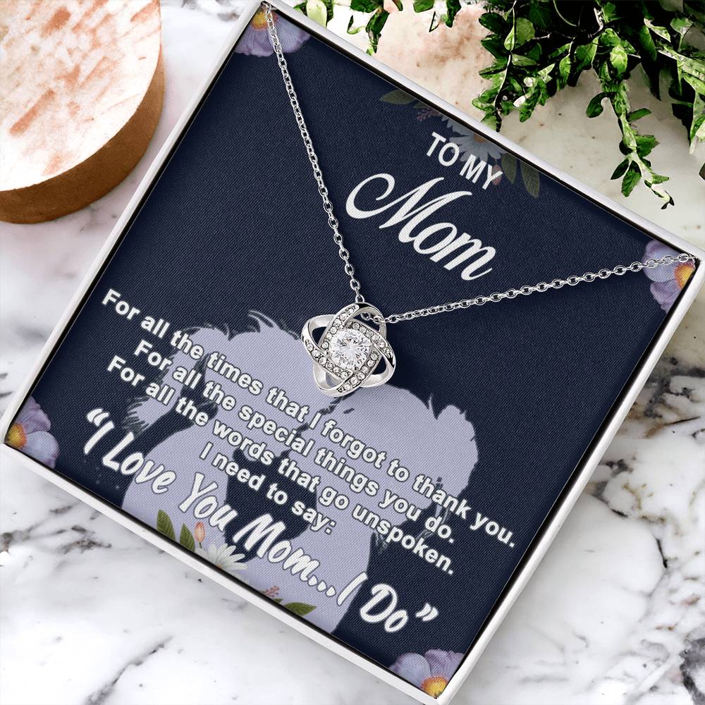 To My Mom For All The Times High-Quality Necklace With A Special Message Card Love Knot Necklace