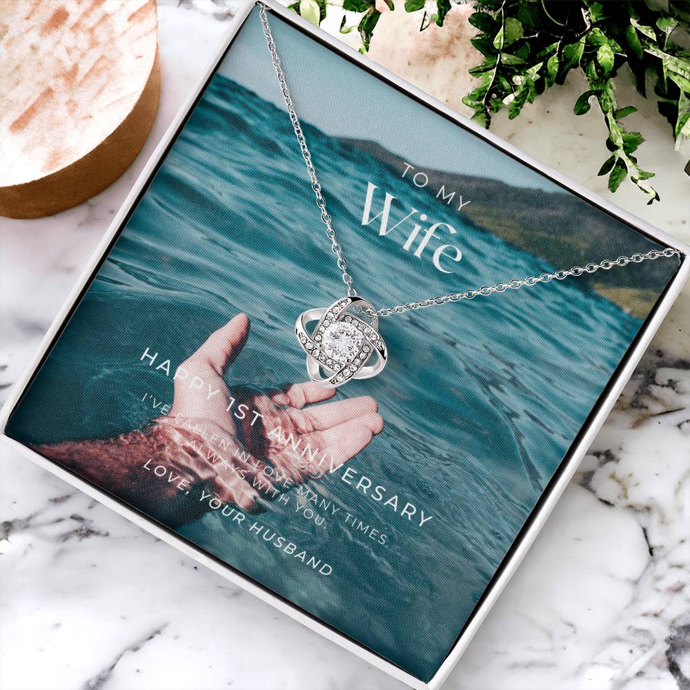 1 Year Anniversary Gift For Wife 1 Year Anniversary Gifts 1 Year Wedding Anniversary Gift Ideas 1St Wedding Anniversary Gift F(1) Love Knot Necklace