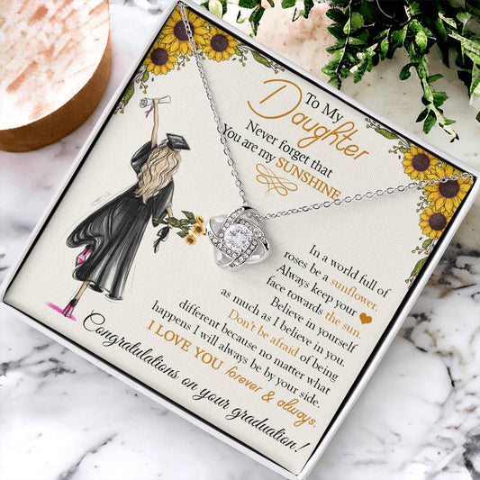 To My Daughter On Your Graduation Gift For Daughter From Mom Dad Daughter Graduatio Love Knot Necklace