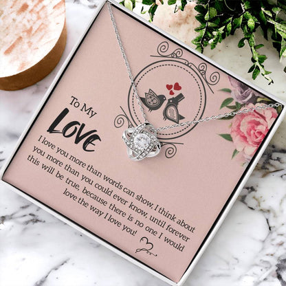 To My Girlfriend Necklace For Girlfriend Girlfriend Jewelry Girlfriend Gift Anniversary Gift For Girlfriend Love Knot Necklace