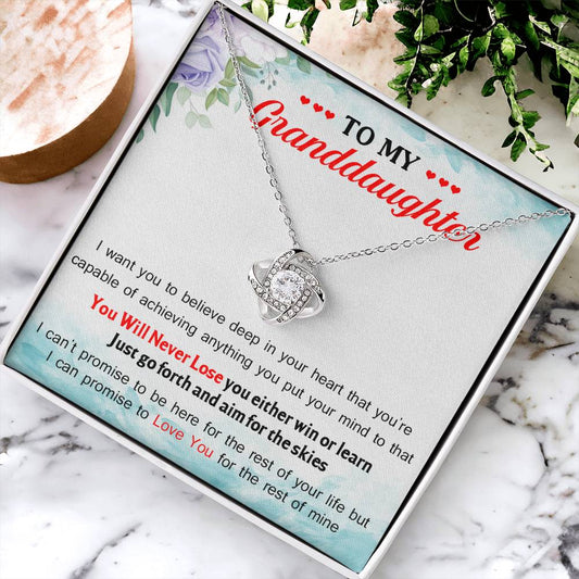 To My Granddaughter I Can Promise To Love You For The Rest Of Mine Love Knot Necklace