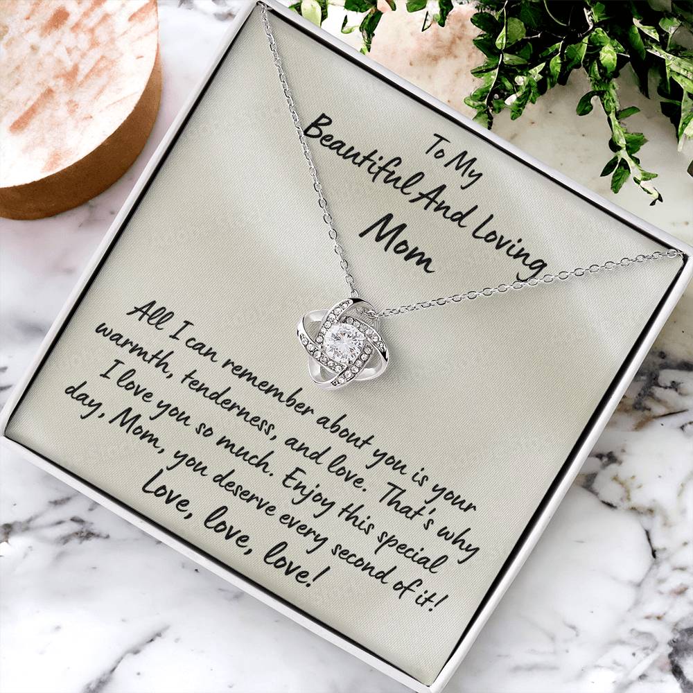 The Beautiful Love Knot Necklace For Mom On Mother's Day Love Knot Necklace