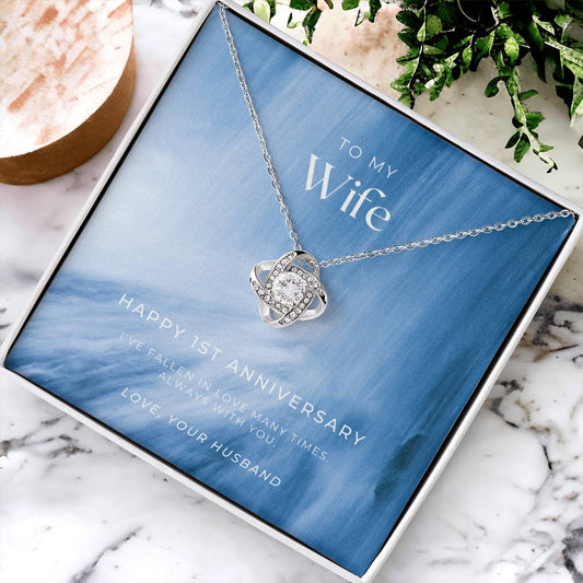 1 Year Anniversary Gift For Wife 1 Year Anniversary Gifts 1 Year Wedding Anniversary Gift Ideas 1St Wedding Anniversary Gift F(3) Love Knot Necklace