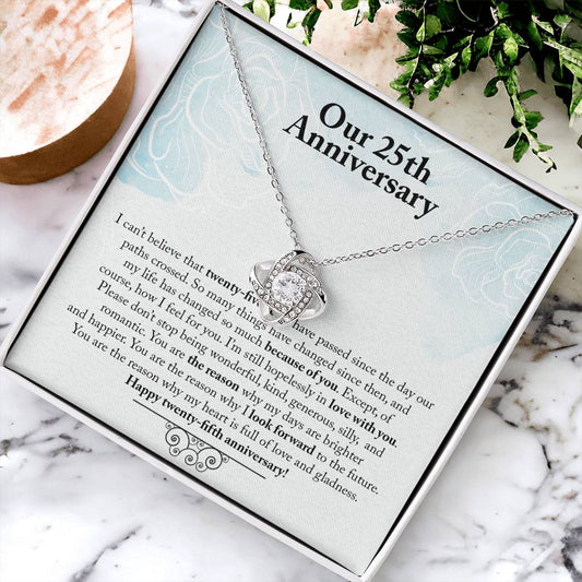 Our 25Th Anniversary You Are The R Love Knot Necklace