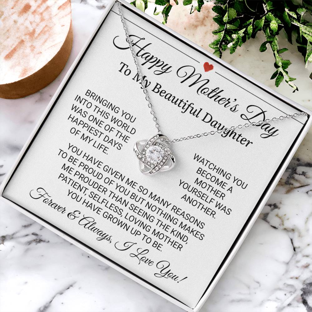 Mother's Day Gift For Daughter 2 Love Knot Necklace