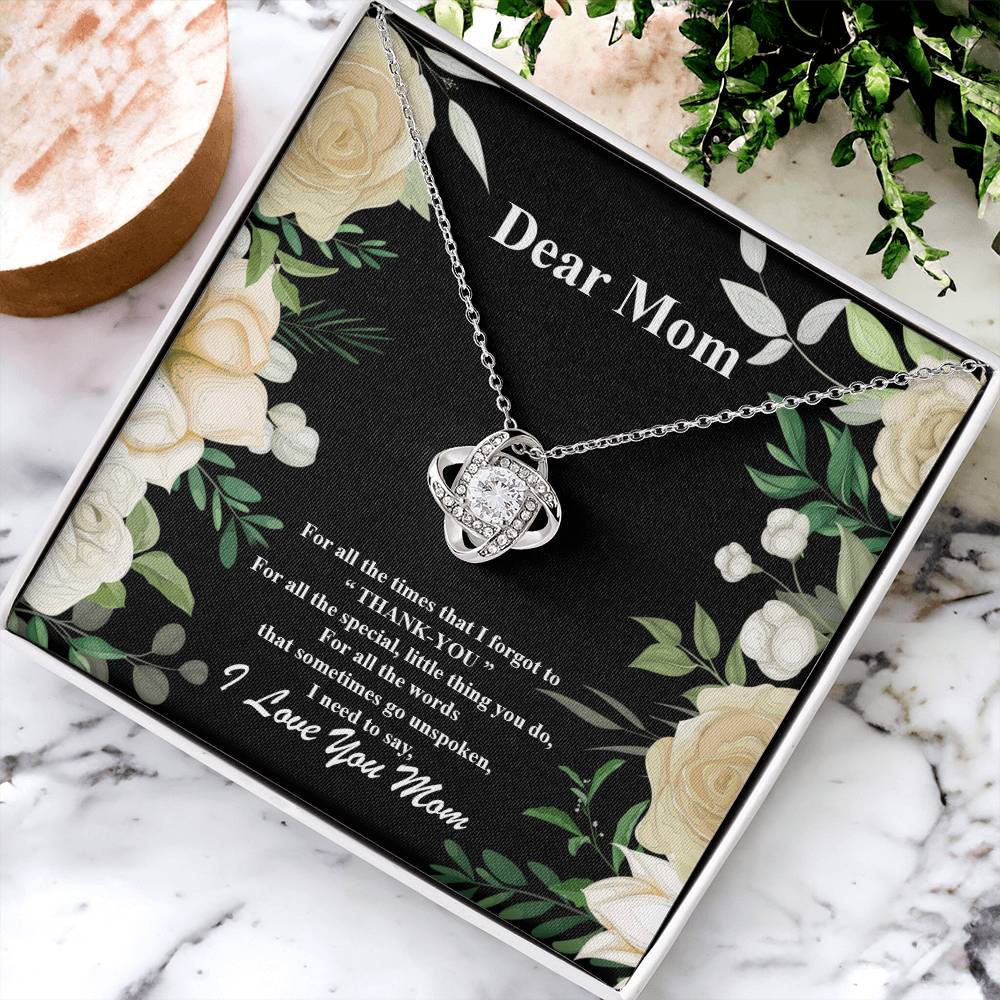 Love You Mom-Love Knot Necklace Love Knot Necklace