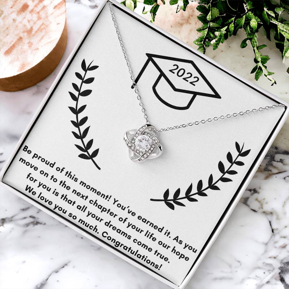 Graduation Love P Love Knot Necklace
