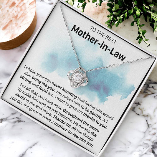 Gift For Mother-In-Law Never Knowing Gentle Yet Strong Love Knot Necklace Love Knot Necklace