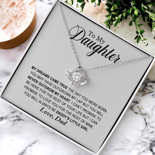 Daughter - You Will Always Be Daddy's Little Girl - Ne(1) Love Knot Necklace