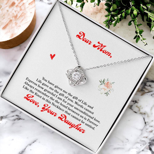 Gift For Mom - Love Knot Necklace 1 Love Knot Necklace