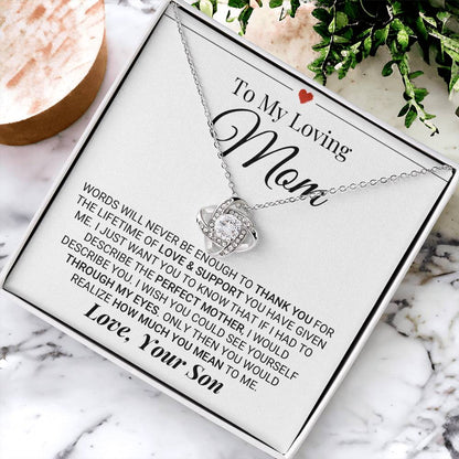 Heartfelt Mother's Day Gift For Mom Love Knot Necklace 10