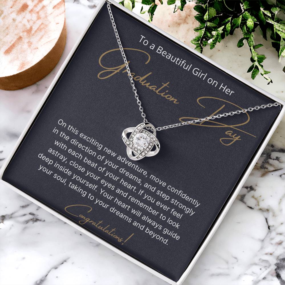 Gift For Girls On Graduation  Love Knot Necklace