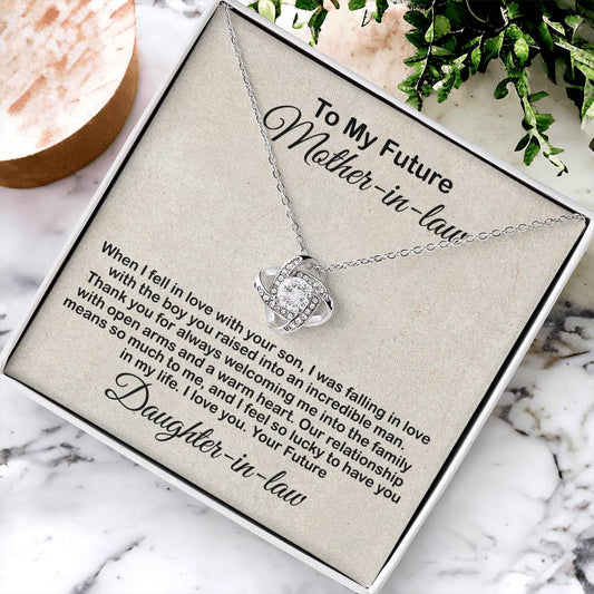 Love Knot Necklace For Mother In Law- Mother's Day Gift For Mother-In-Law Gift For Mother In Law From Daughter In Law Love Knot Necklace