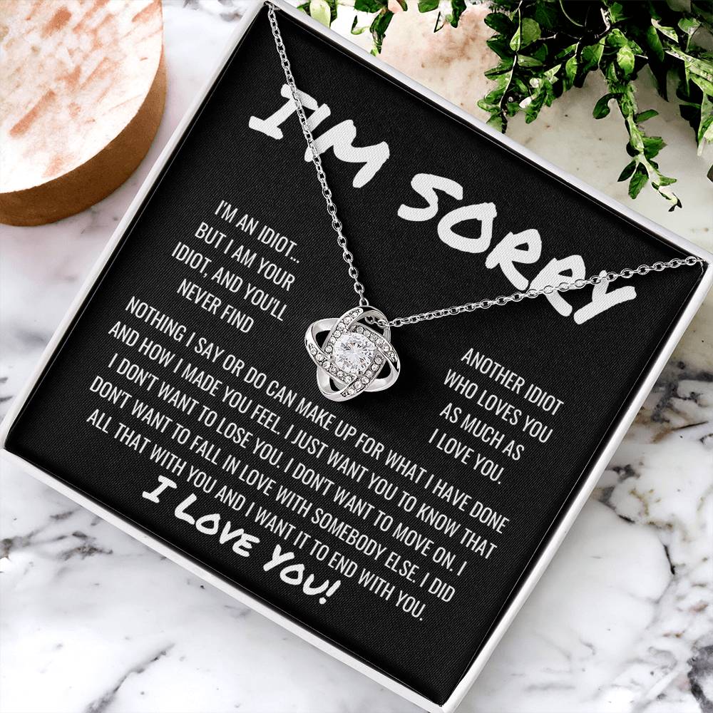 Sorry Apology 2 Love Knot Necklace
