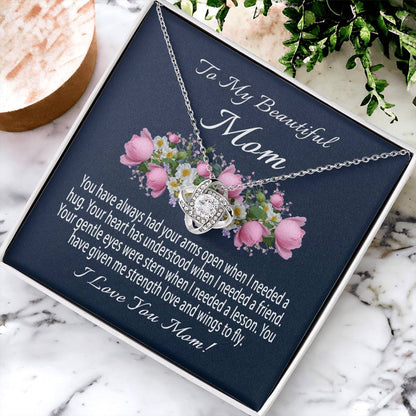 Mothers Day Gift From Daughter Mother's Day Necklace To My Beautiful Mom Necklace Mom Gift From Son Mom Necklace 4 Love Knot Necklace
