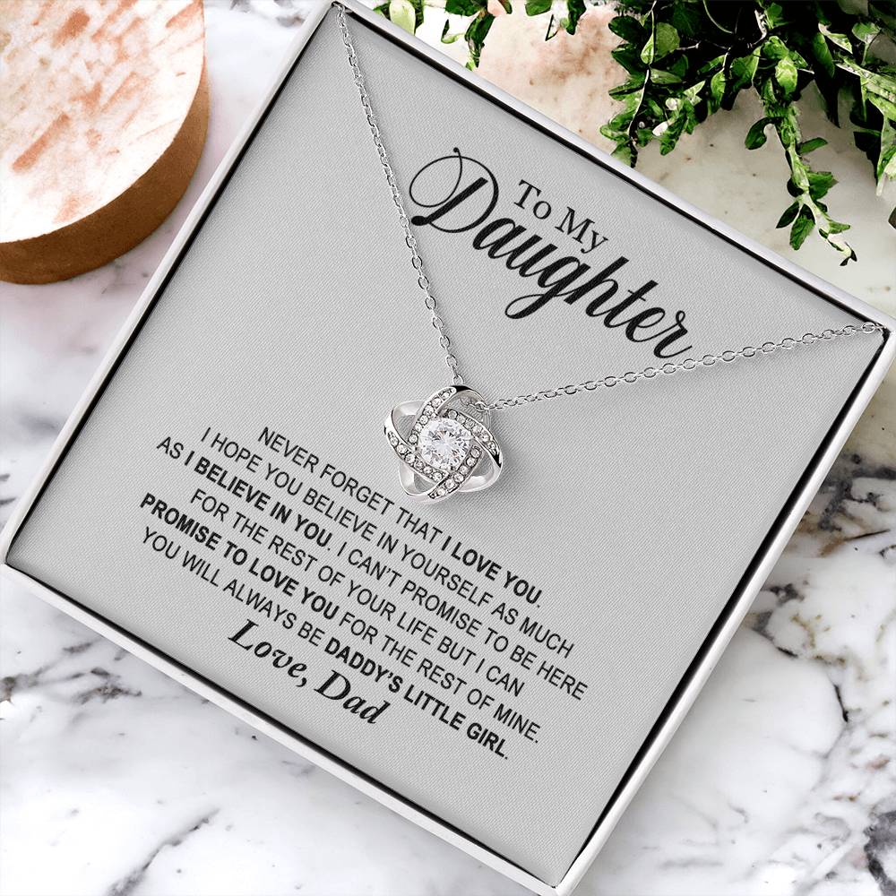 Daughter - Daddy's Little Girl - Necklace Love Knot Necklace