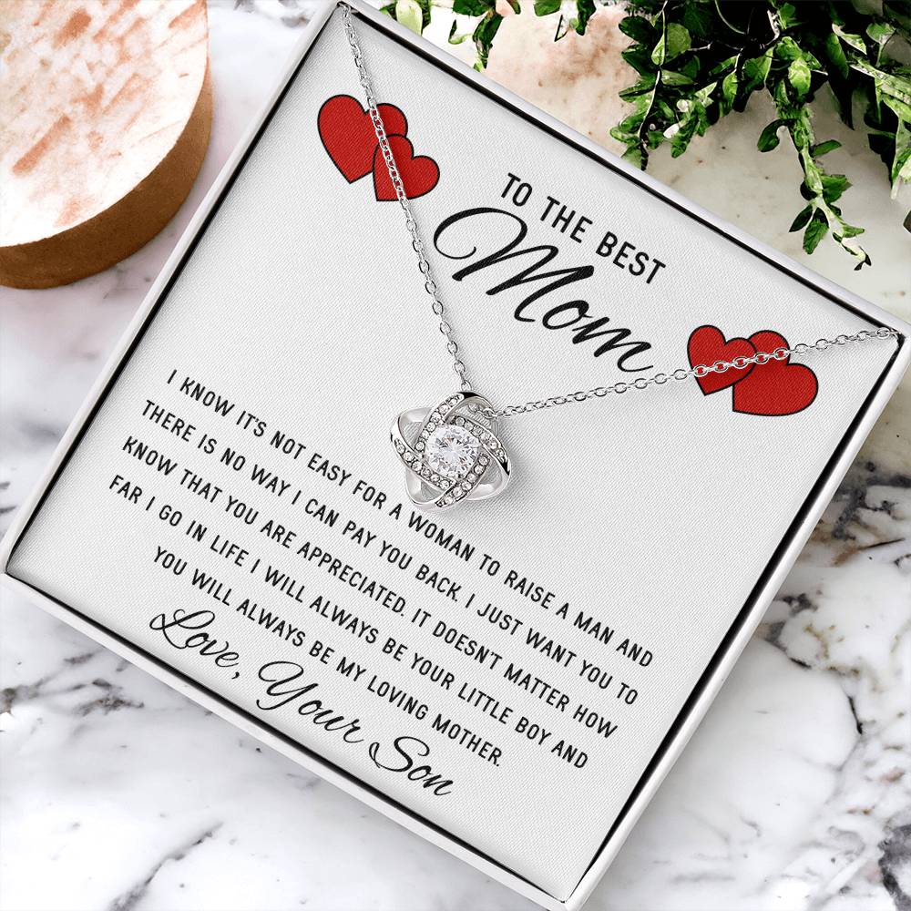 Mothers Day Gift From Son Mother Of The Groom Gift Presents For Mom Birthday Sentimental Jewelry Necklace For Mom Love Knot Necklace