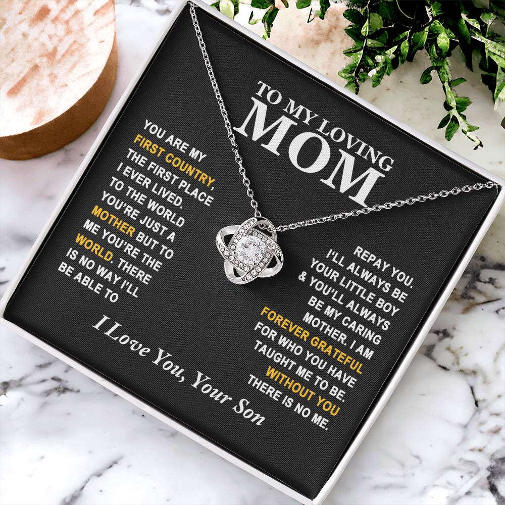 Mom - Forever Grateful - Ne Love Knot Necklace