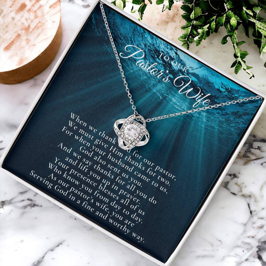 Pastors Wife Appreciation Gift Necklace Bible Study Gift Christmas Present For Pastors Wife Best Preacher Wife Gift Priest Wife Gift 1 Love Knot Necklace