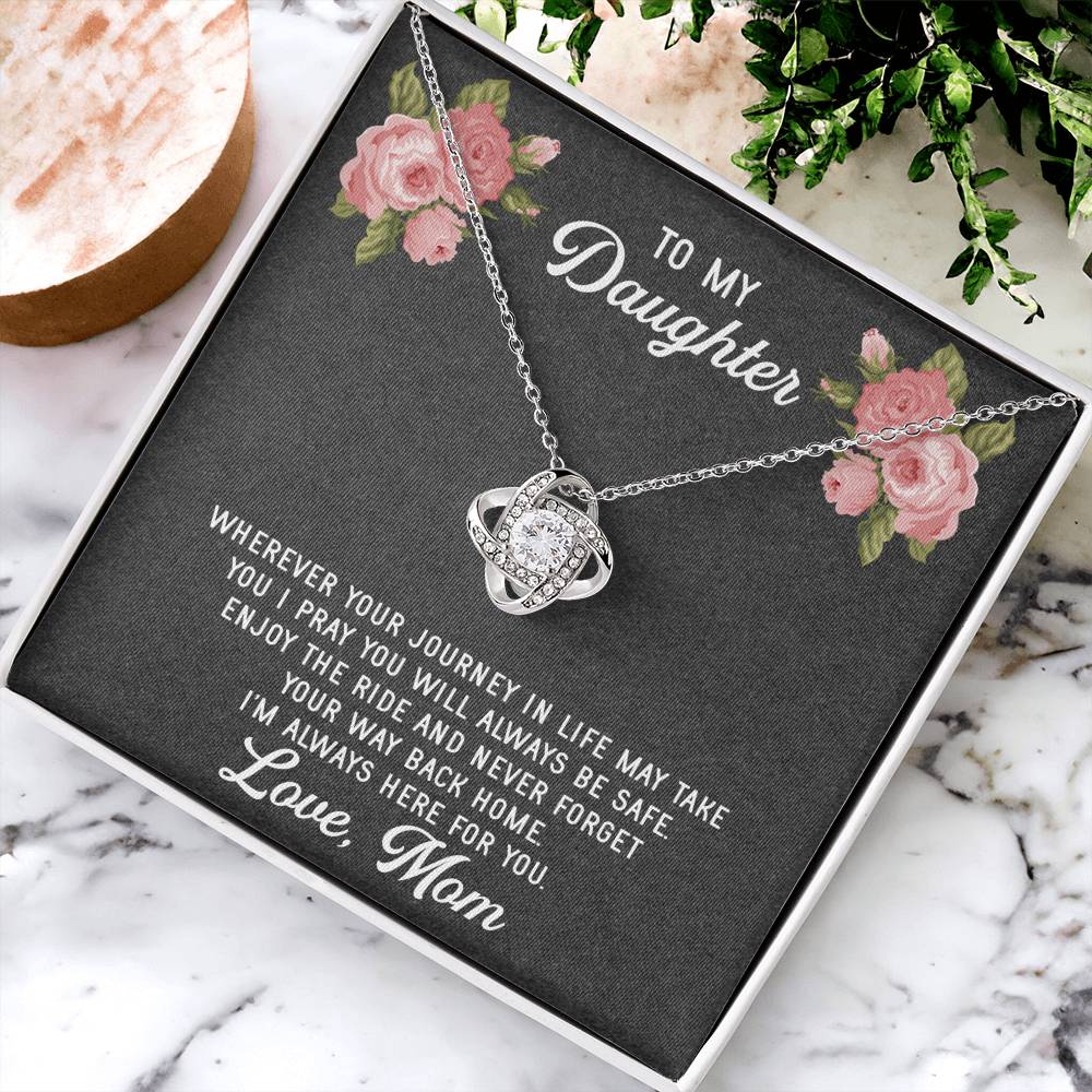 To My Daughter Necklace Gift From Mom Mothers Day Gift For Daughter From Mother Sentimental Jewelry Gifts For Daughter Fr Love Knot Necklace
