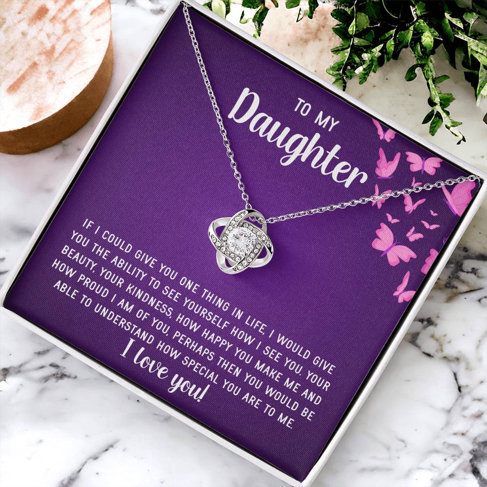 To My Daughter Necklace Gift From Mom Mothers Day Gift For Daughter From Mother Sentimental Jewelry Gifts For Daughter From Mom 8 Love Knot Necklace