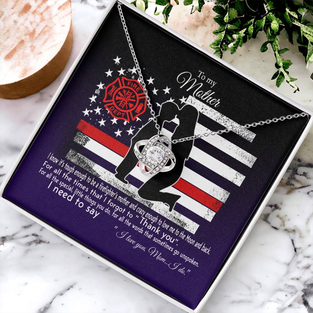 Gift For Firefighter's Mom - Love Knot Necklace Love Knot Necklace