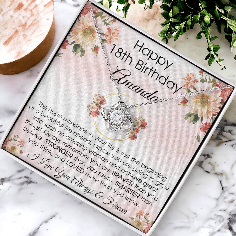 18Th Birthday Gift For Her 18Th Birthday Gift For Daughter 18 Year Old Gift 18 Birthday Gift For Daughter Niece Love Knot Necklace