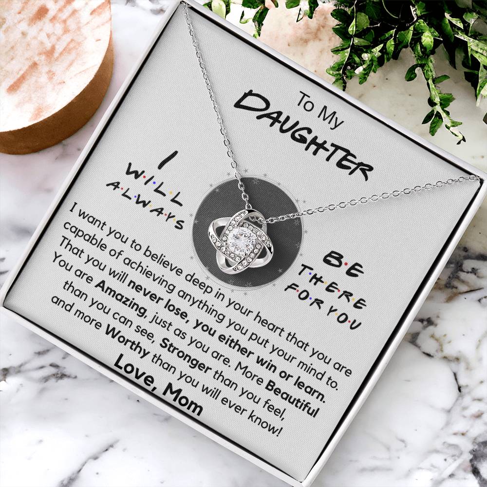 To My Daughter  Daughter Gift From Mom Christmas Gift Daughter Birthday Graduatio Love Knot Necklace
