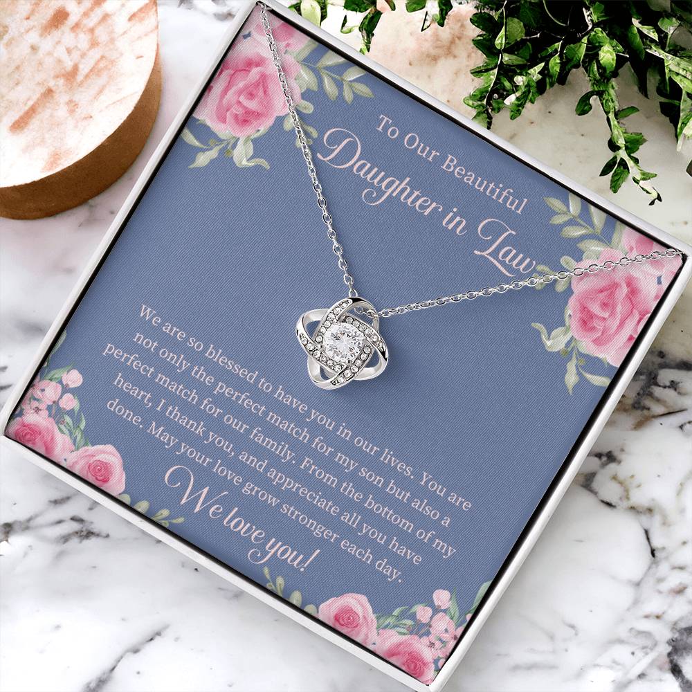 Daughter In Law Gift Beautiful Daughter In Law Necklace Gift Daughter In Law Birthday Gift Gift From Mom In Law To Daughter In Law Love Knot Necklace