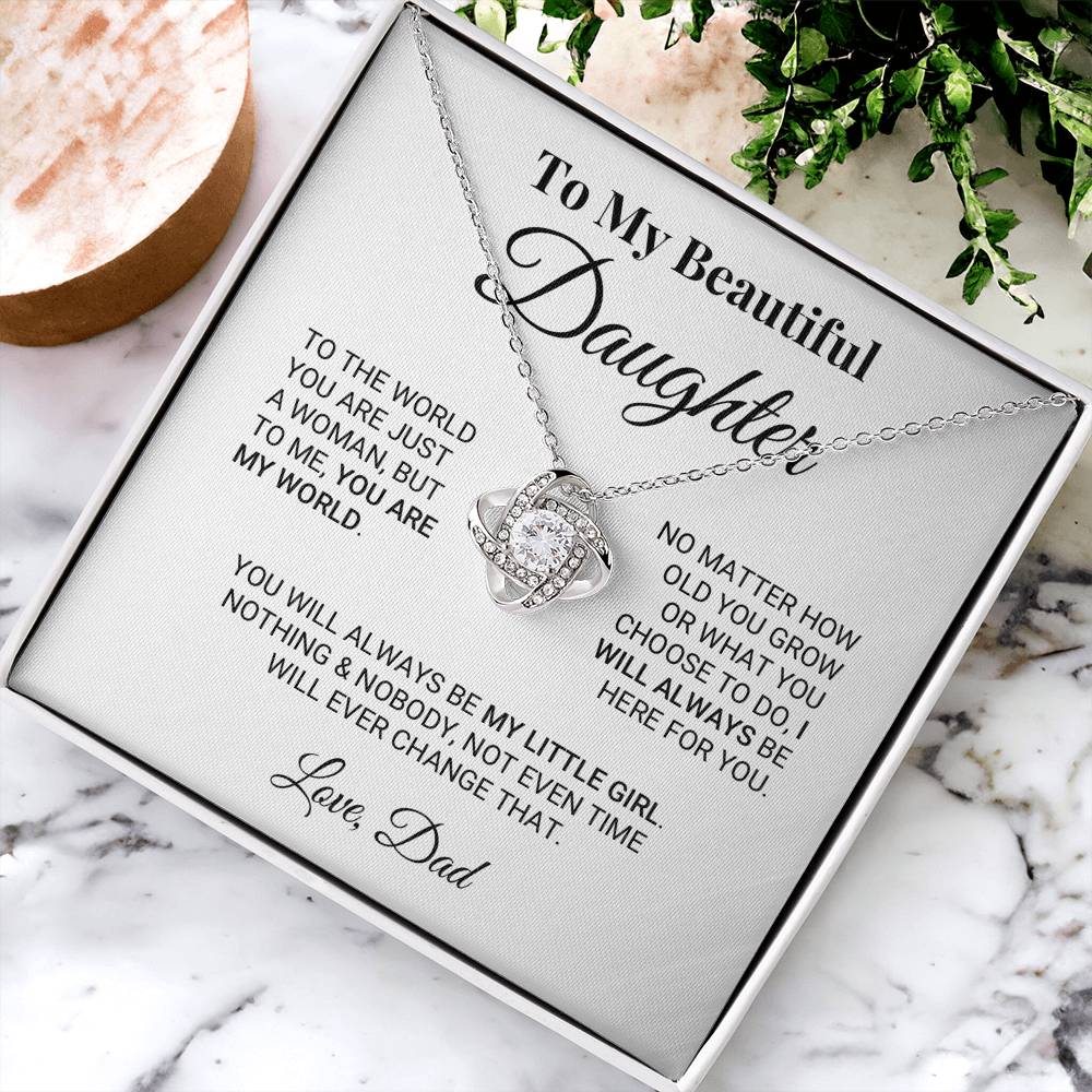 My Little Girl Daughter - Love Knot Necklace