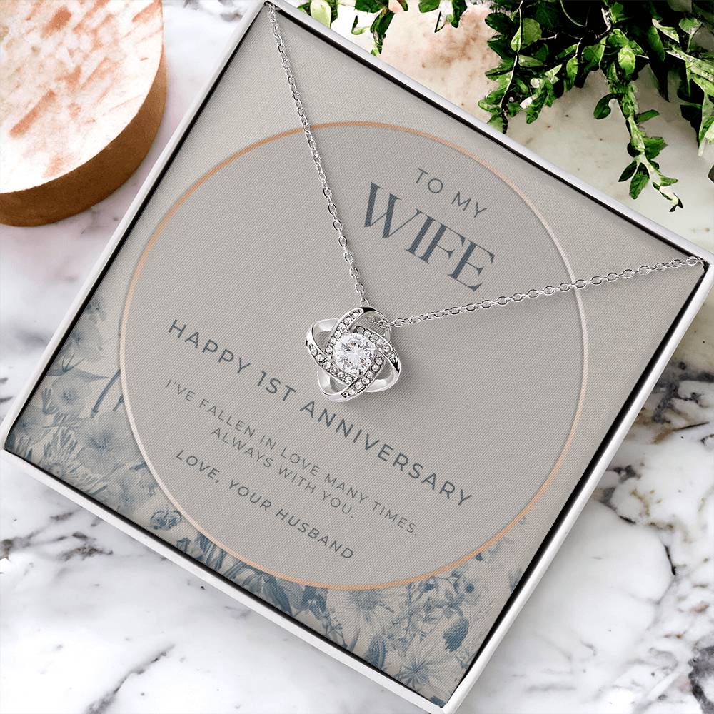 1 Year Anniversary Gift For Wife  1 Year Anniversary Gifts  1 Year Wedding Anniversary Gift Ideas  1St Wedding Anniversary Gift F(3) Love Knot Necklace