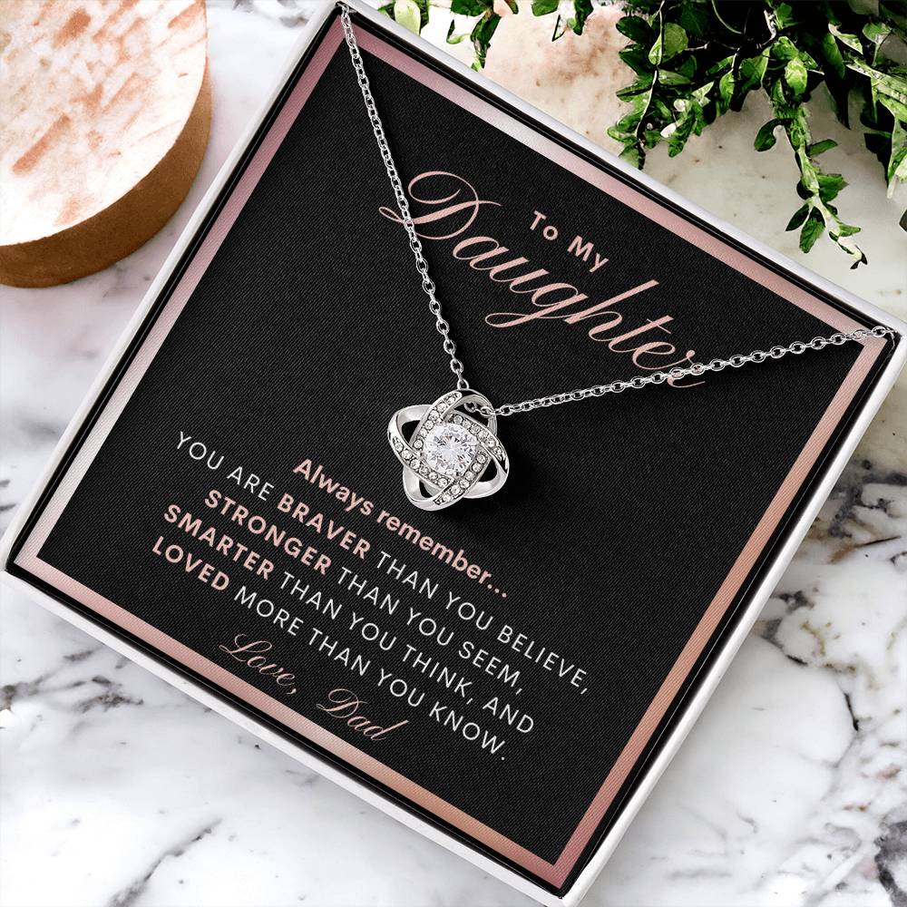 To My Daughter Daughter Gift From Dad Daughter Graduation Gift Daughter Birthday Gift Daughter Necklace Gift From Dad Jewelry Love Knot Necklace