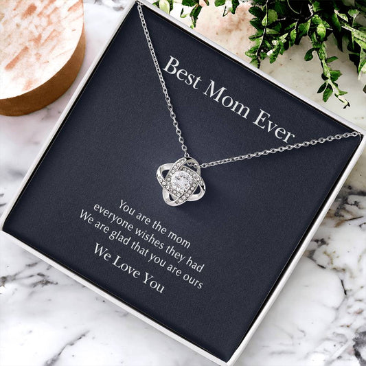 Glad That You Are Ours Love Knot Necklace