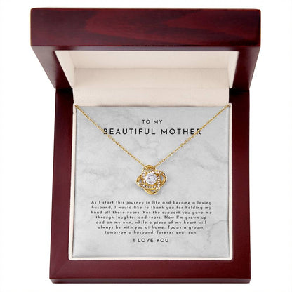 Mother Of Groom Necklace, Mother Of Groom Gifts, Mom Wedding Gift, Groom Gift For Mom, Groom To Mom Gift, Wedding Gifts, Mom Wedding Gift Love Knot Necklace