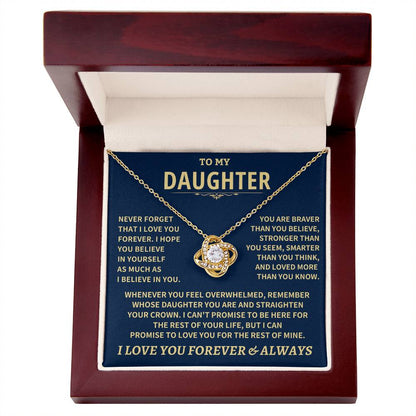 Daughter Gift-Never Forget Love Knot Necklace
