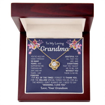 Gift For Grandma From Grandson Without You There Is No Me Knot Necklace Love Knot Necklace