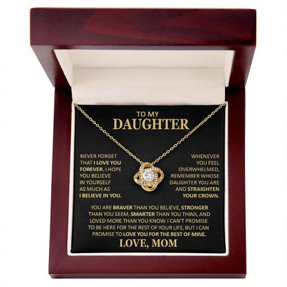 Beautiful Gift For Daughter From Mom Never Forget That I Love You Necklace Love Knot Necklace