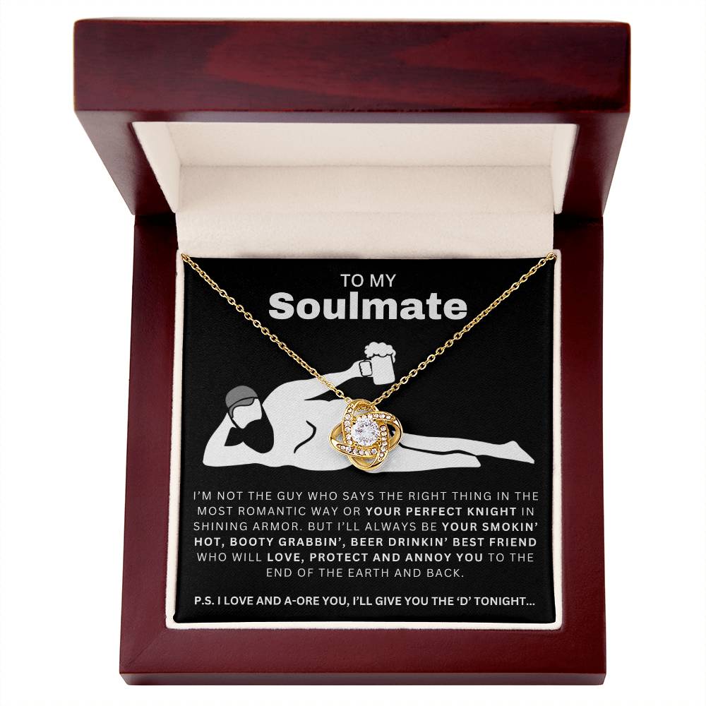To My Soulmate Your Perfect Knight Necklace Love Knot Necklace