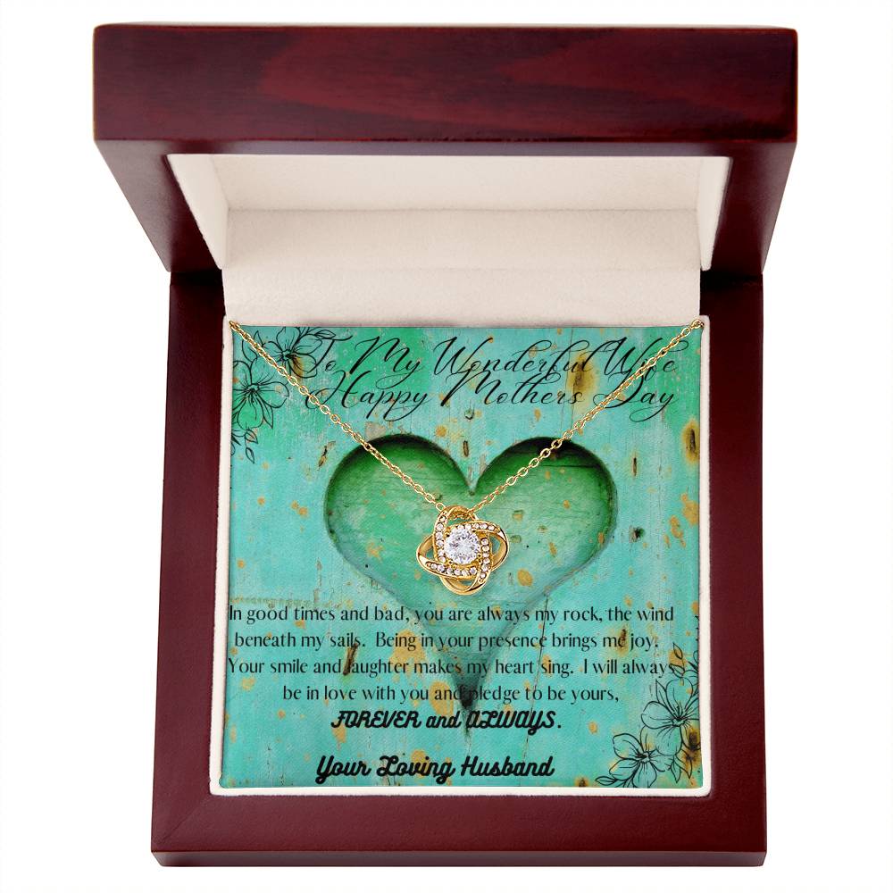 My Wonderful Wife - Mother's Day Necklace - Love Knot Necklace