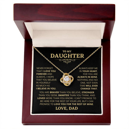 Gift For Daughter From Dad Loved More Than You Know Necklace Love Knot Necklace