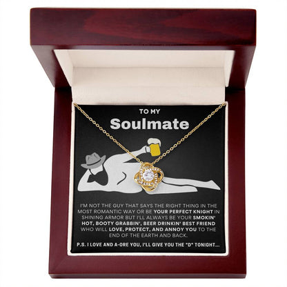 To My Soulmate  I Love & Adore You... Love Knot Necklace