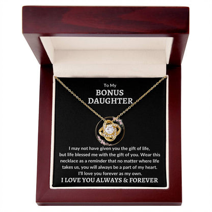 To Bonus Daughter Necklace - Love You As My Own Love Knot Necklace