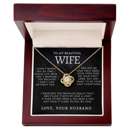 Gifts For Wife Romantic, Wife Birthday Gift Ideas, Necklaces For Wife From Husband, To My Soulmate Necklace For Women,To My Wife Gifts From Husband Love Knot Necklace