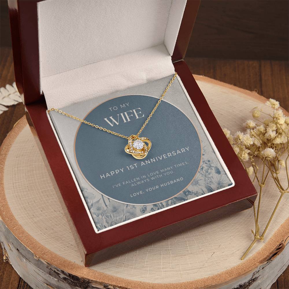1 Year Anniversary Gift For Wife  1 Year Anniversary Gifts  1 Year Wedding Anniversary Gift Ideas  1St Wedding Anniversary Gift F(2) Love Knot Necklace