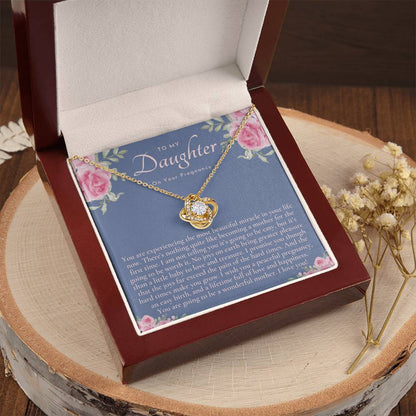 Pregnancy Gift For Daughter Baby Shower Gift Mom To Be Gift Expecting Mom Gift Pregnant Daughter Gift From Mom Love Knot Necklace