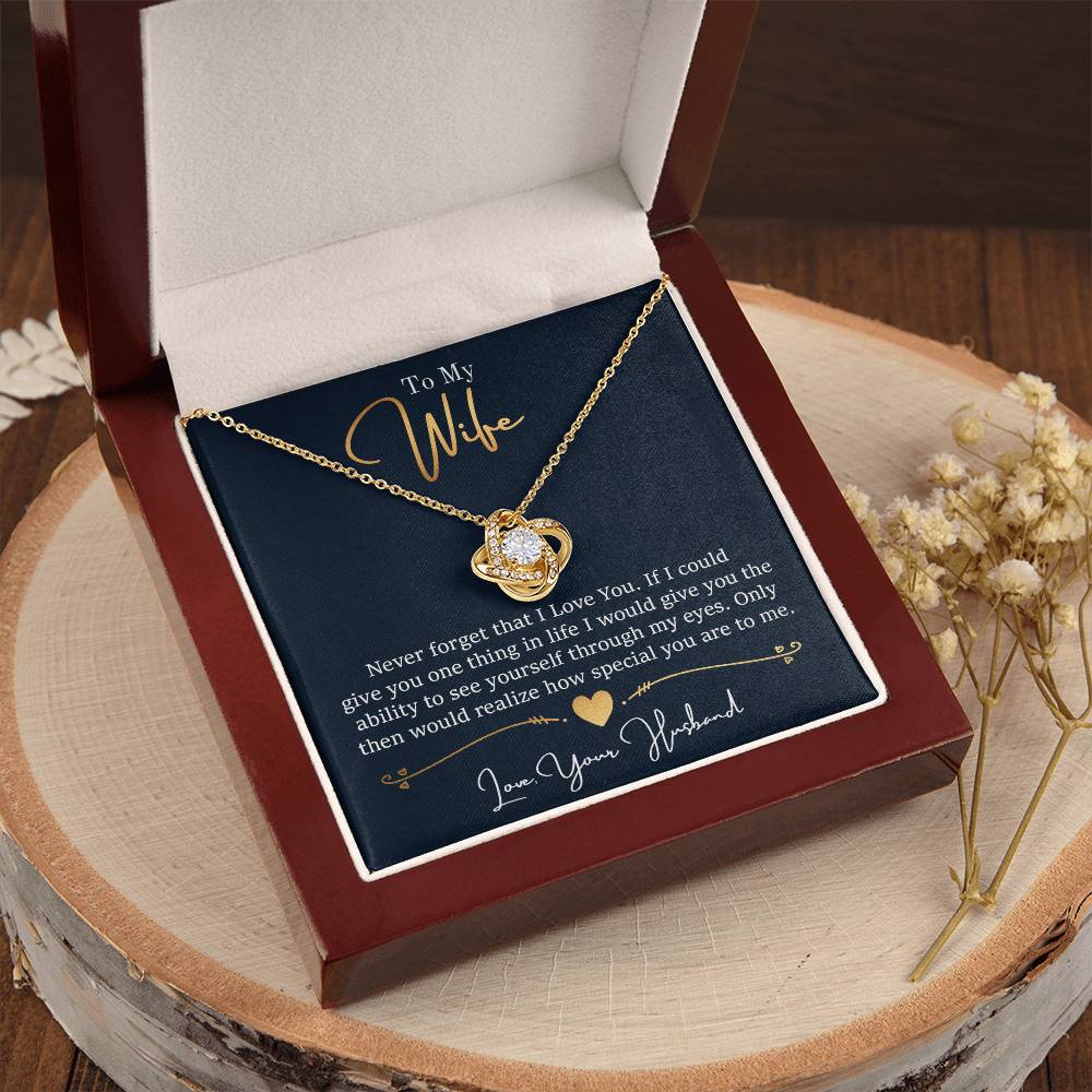 Wife - Never Forget That I Love You Love Knot Necklace