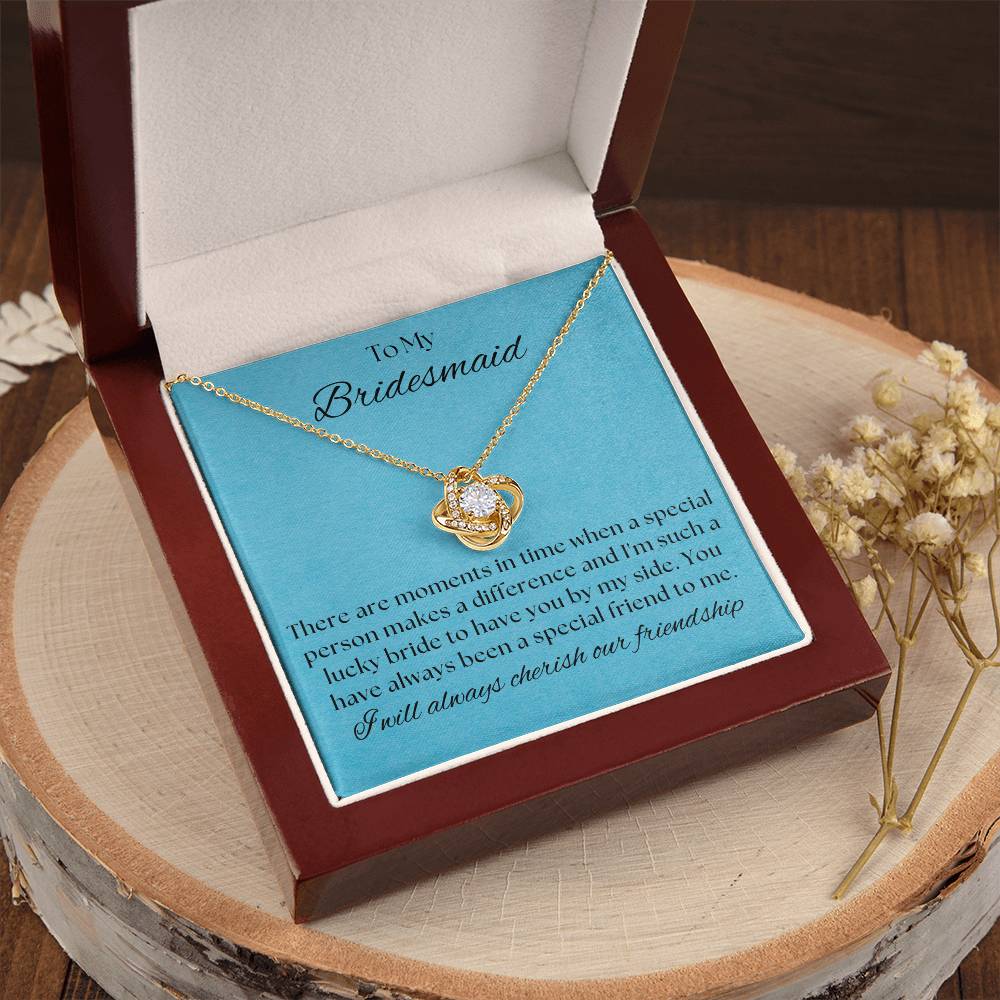 Bridesmaid For A Day Friends For Life(1) Love Knot Necklace