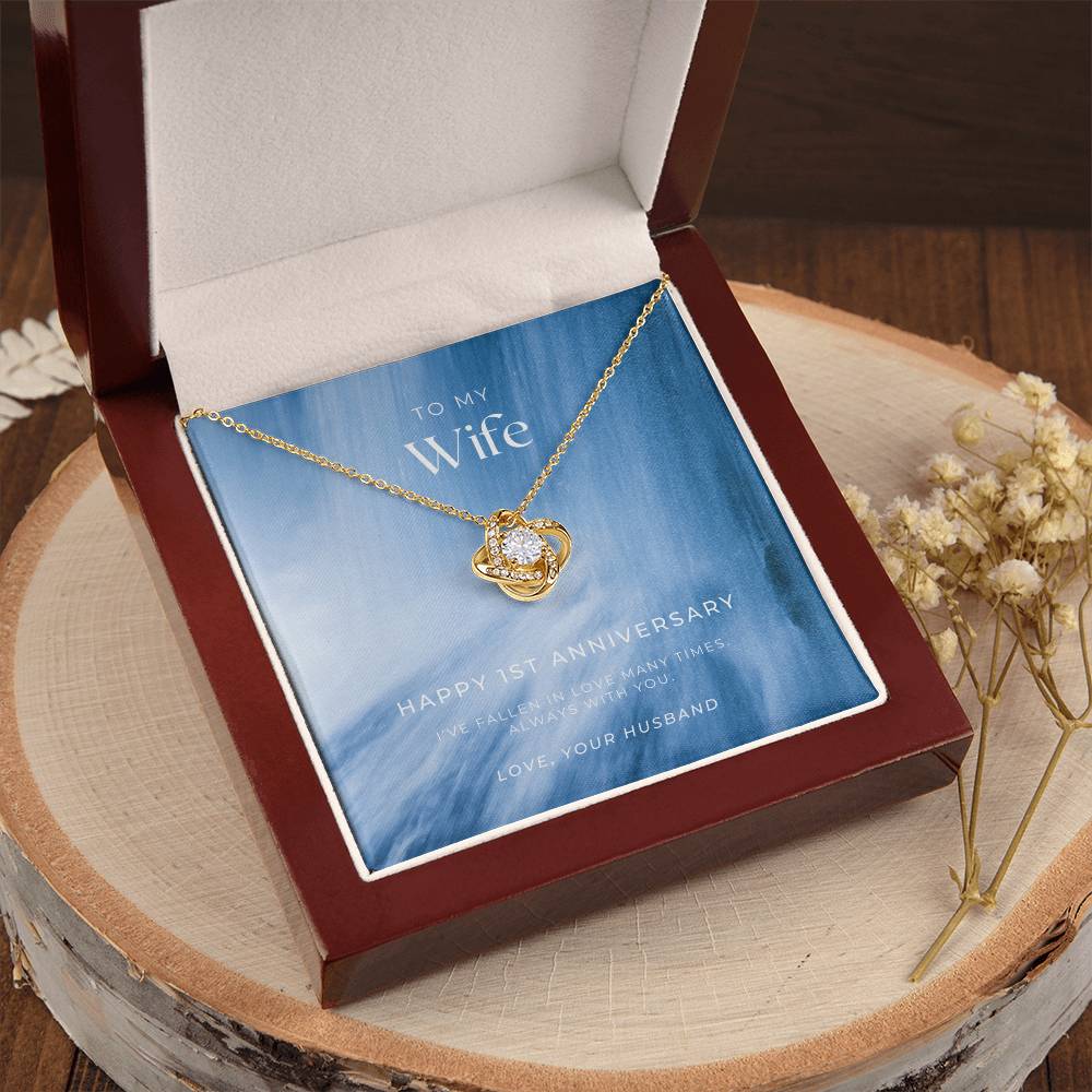 1 Year Anniversary Gift For Wife 1 Year Anniversary Gifts 1 Year Wedding Anniversary Gift Ideas 1St Wedding Anniversary Gift F(3) Love Knot Necklace
