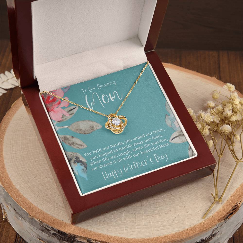 To Our Amazing Mom Mothers Day Gift From Children Gift For Mom On Mothers Day Sentimental Gift For Mom Mom Gift From Sondaughter Love Knot Necklace